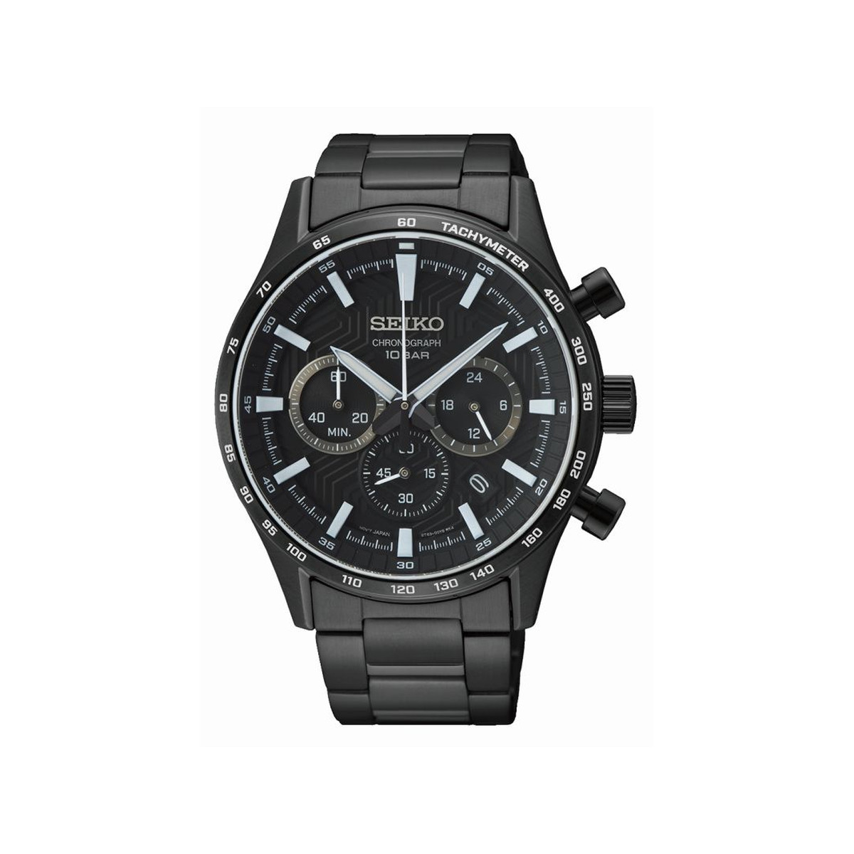 Montre SEIKO sport homme bracelet acier noir