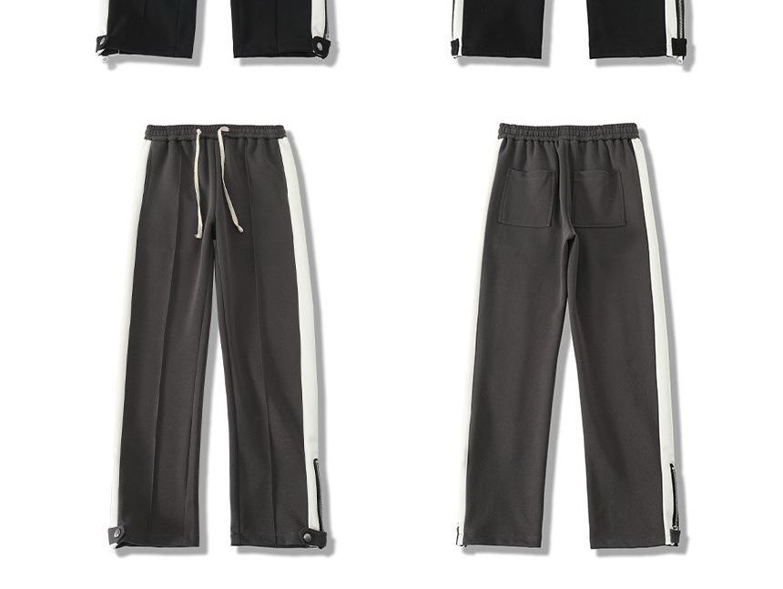 POSI - Tweekleurige joggingbroek met rechte pijpen en rits