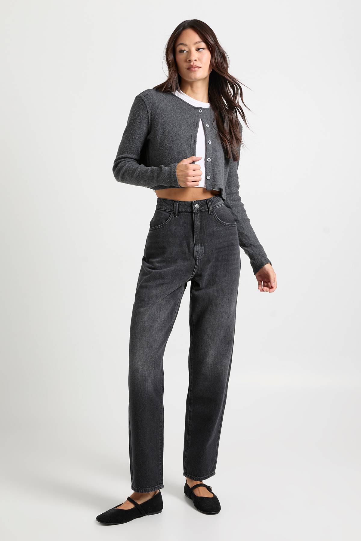 boohoo Jean mom taille haute Boohoo Basics pour grandes