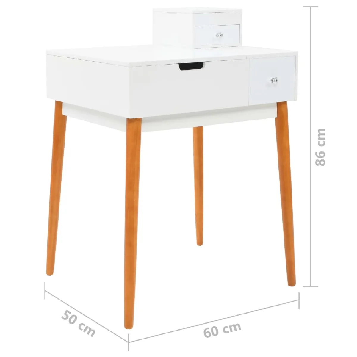 vidaXL Coiffeuse avec miroir - Blanc et marron