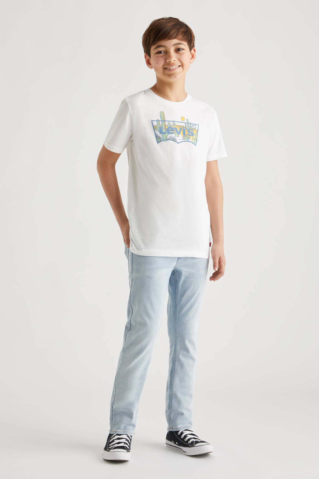 Levi's T-shirt met logo wit/groen