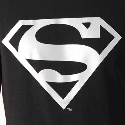 Tee Shirt Superman Logo Argent Noir