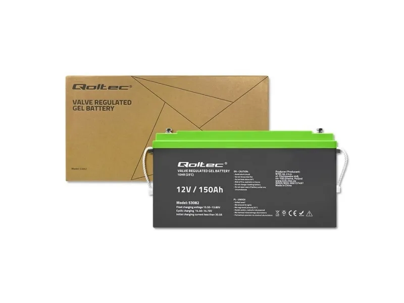 Qoltec - UPS-batteri - 12 V, 41,8 kg - gele - 150 Ah