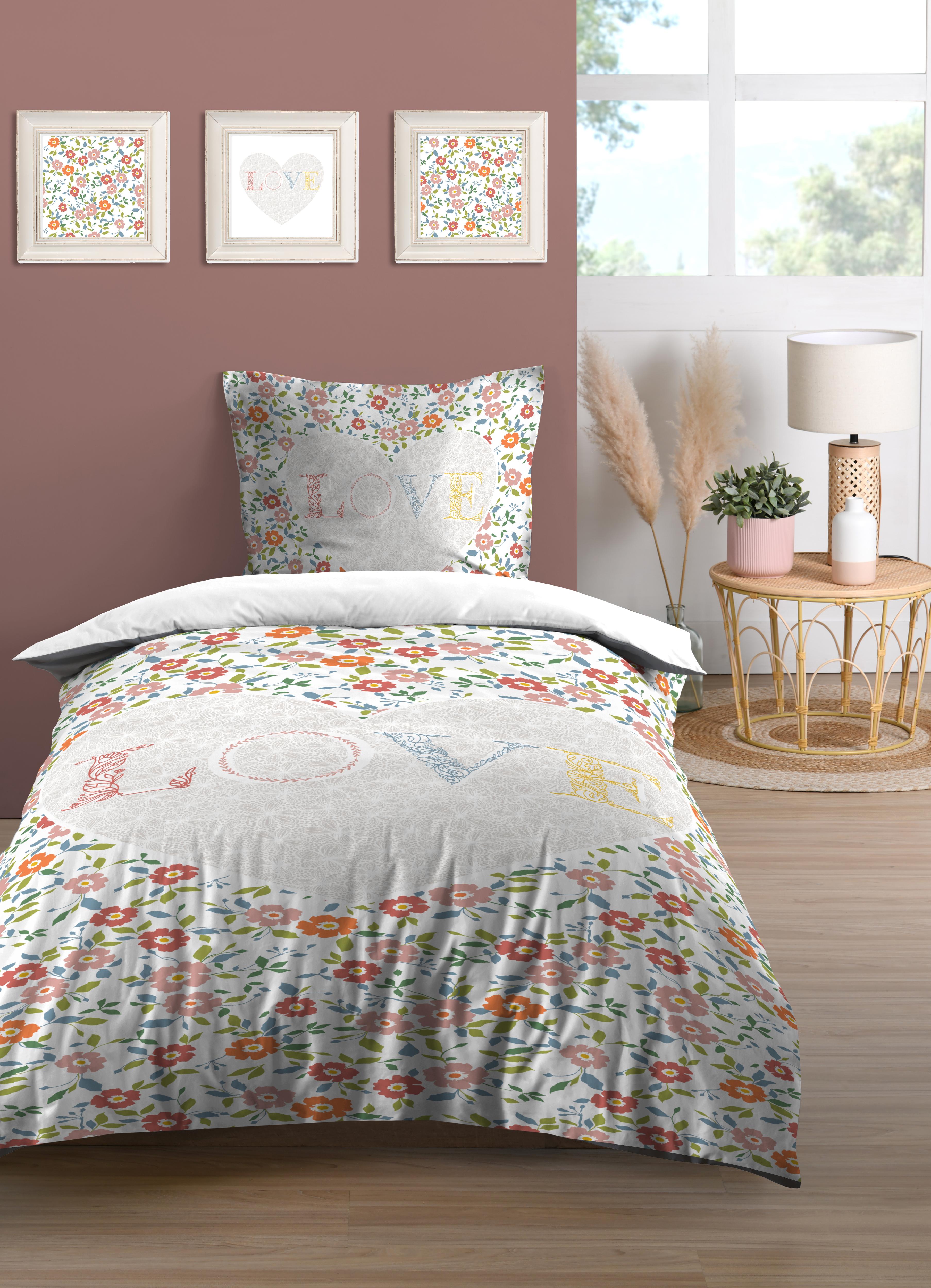 FLEURETTE HOUSSE COUETTE 140X200CM ET TAIES 63X63CM 57 FILS