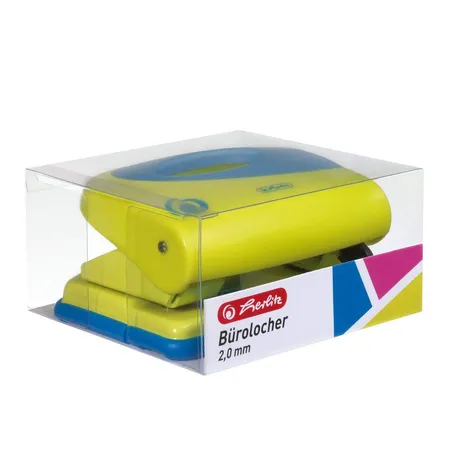 Herlitz Color Blocking Bürolocher 2,0mm Ergonomie, sporty lemon