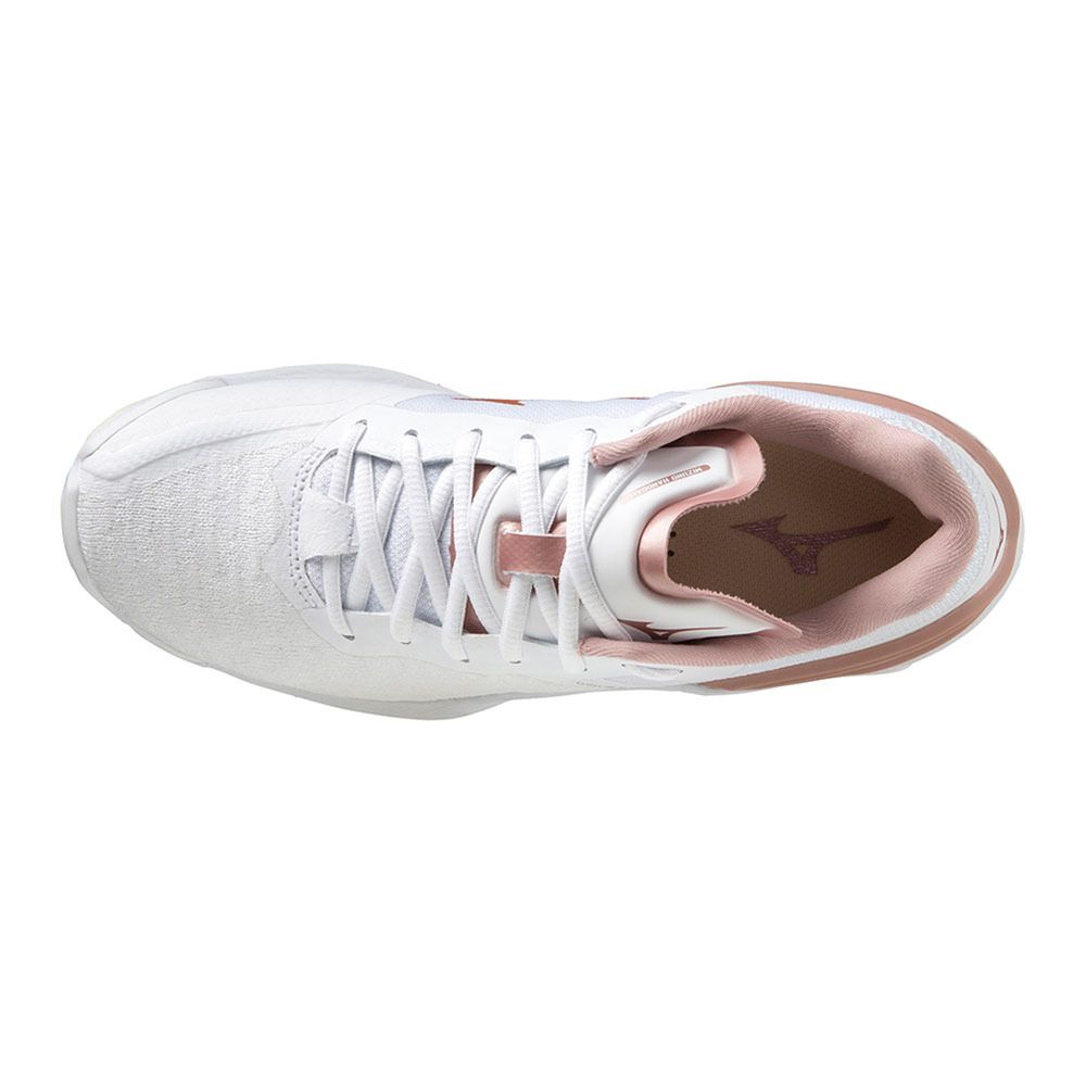Mizuno WAVE STEALTH NEO - Chaussures handball Femme white/rose/snow white