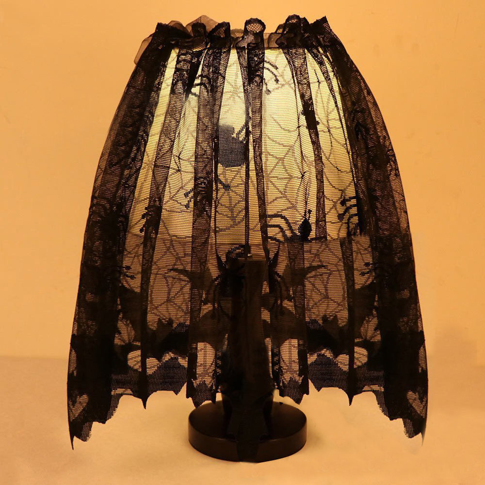 (166x47cm) Halloween Party Lampenschirm Rock Spinnennetz Lampendeko - Schwarz