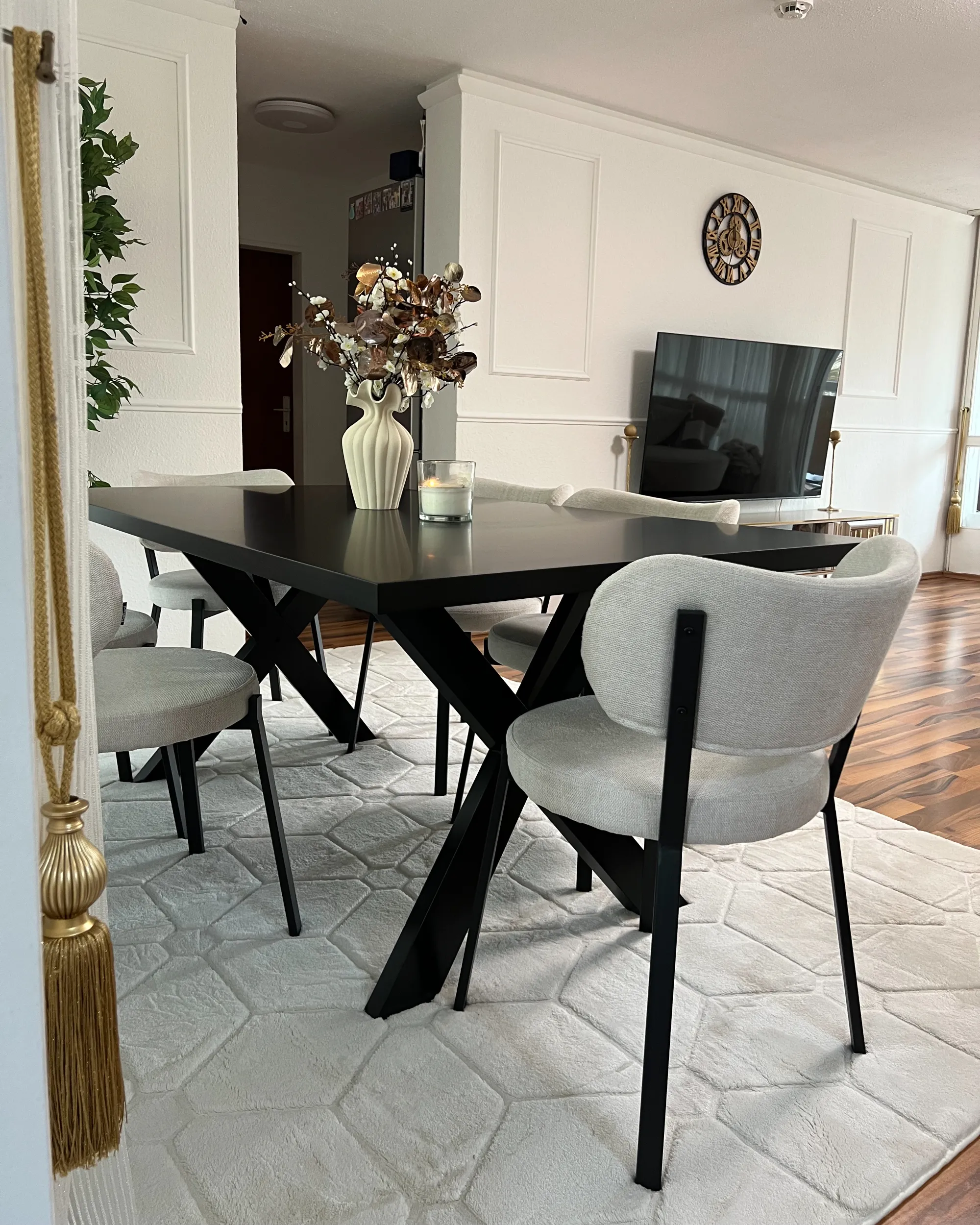 Eettafel LISALA Zwart 100 cm 180 cm