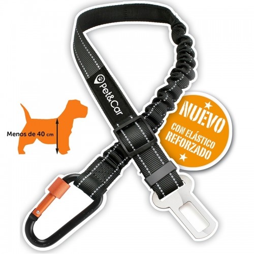 Cinto de segurança Foxtrot para cães de pequeno porte, laranja e preto.