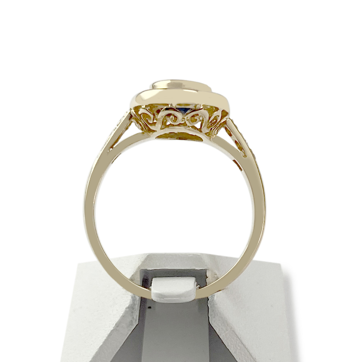 Bague d'occasion or 750 jaune diamants saphir