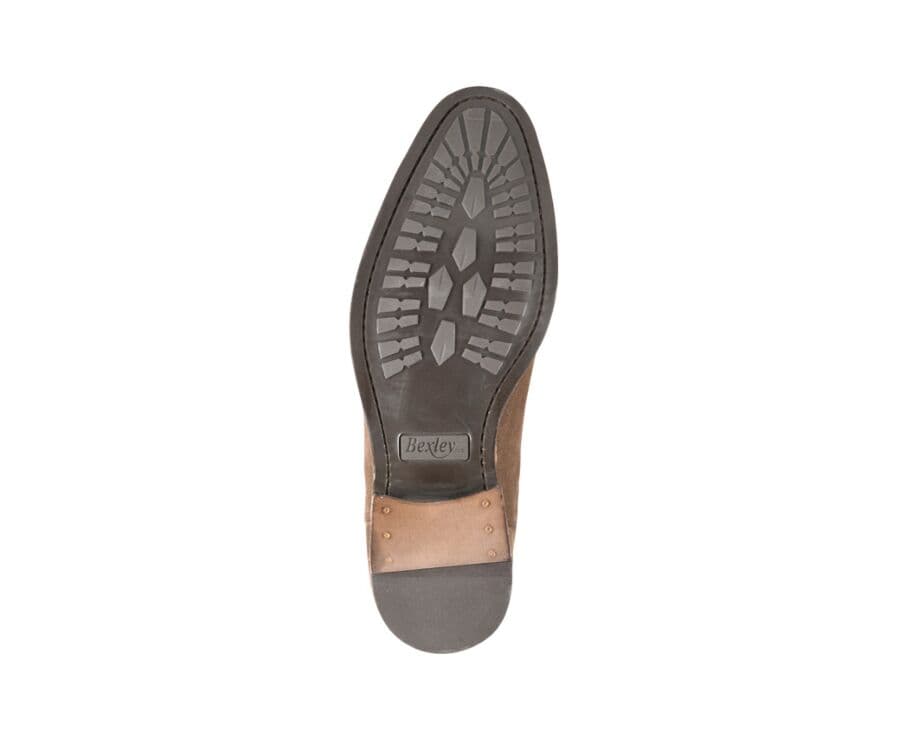 Chelsea boots homme Velours Taupe - DAWSON II GOMME