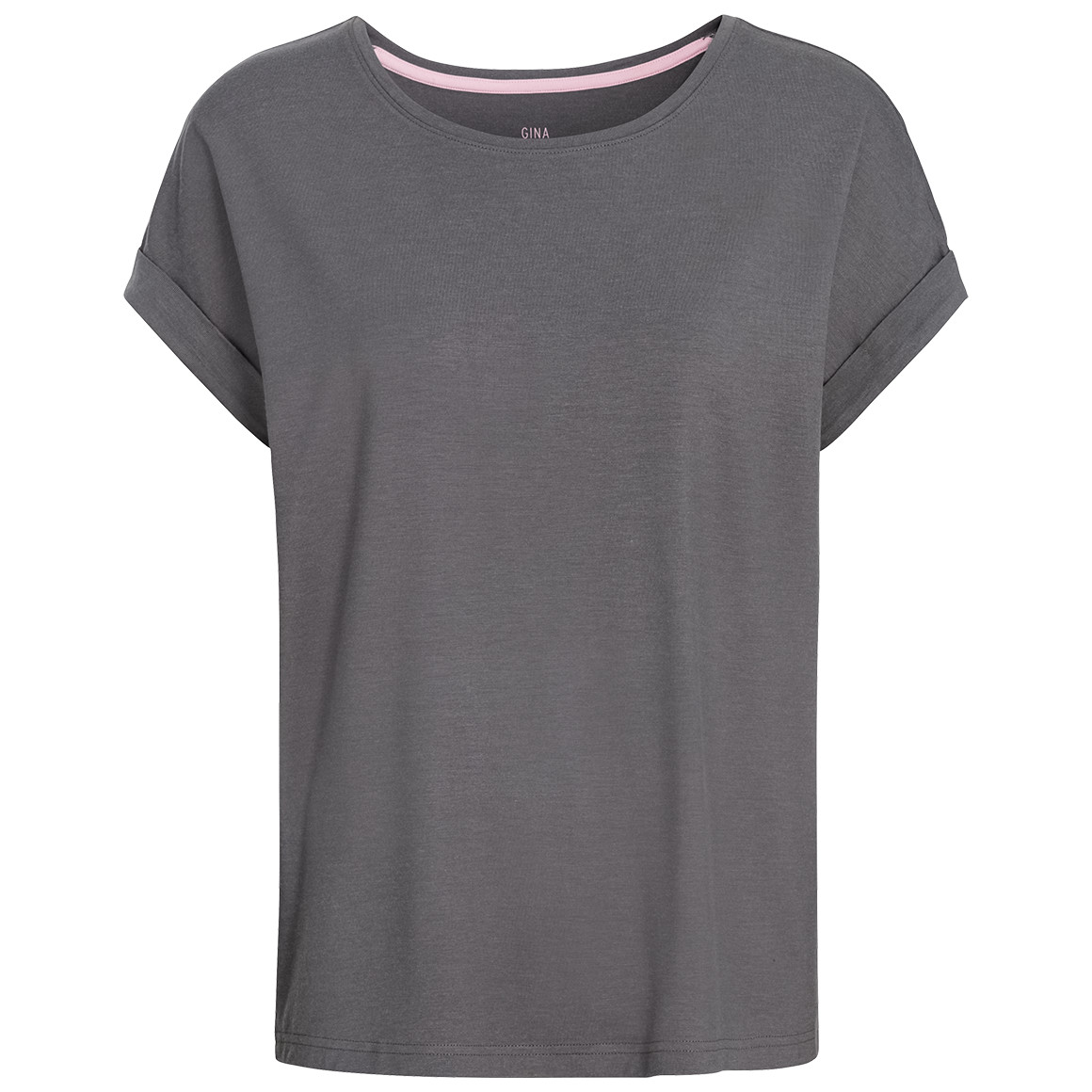 Gina Benotti Damen T-Shirt mit fixierten Turn-ups grau