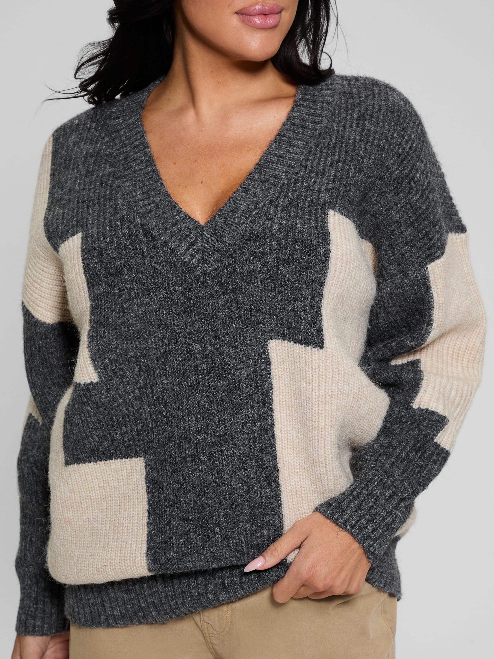 Suéter Intarsia Color Block