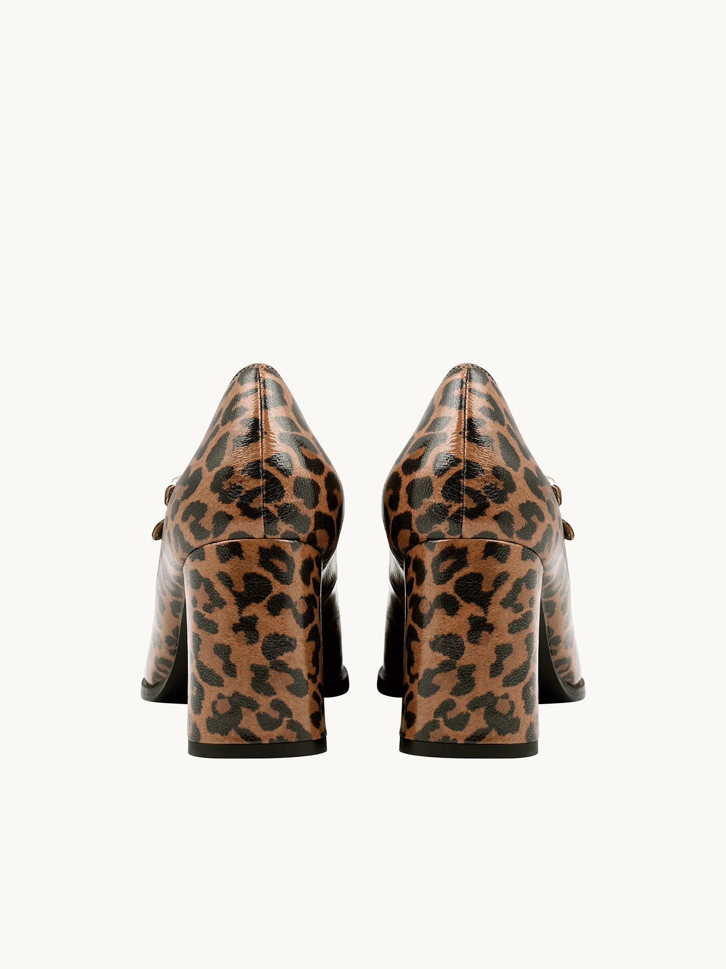 REY LEOPARD - Babies salomés léopard à talon en cuir verni | Multicolore
