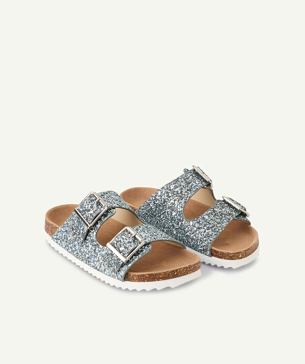 COLORS OF CALIFORNIAsandales fille gris pailleté avec lanières