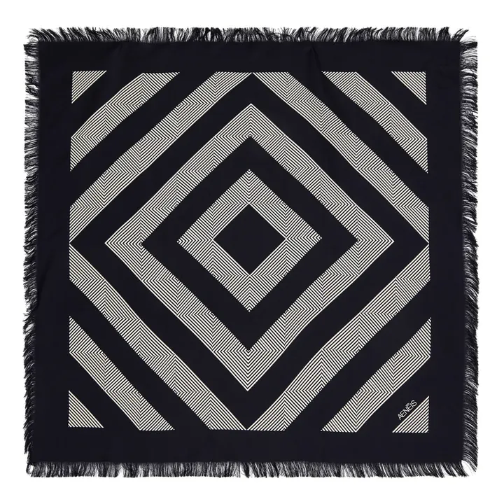 Aeneis Foulard en Soie Geometric Mirage | Noir