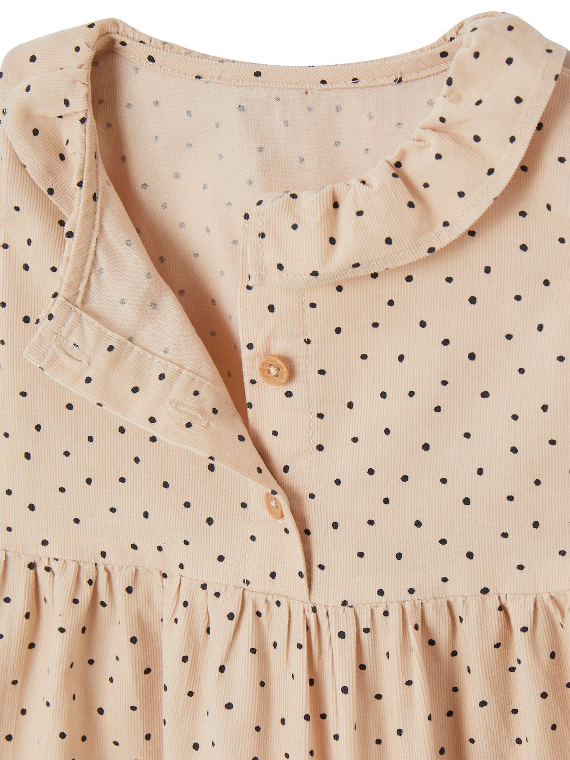Vertbaudet Baby Kleid aus Feincord mit Volantkragen beige