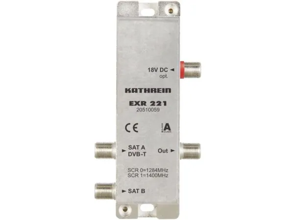 Kathrein EXR 221, 1x jordbaseret   2x Sat-IF, 4 outputs, 117 mm, 35 mm, 23 mm, 200 g