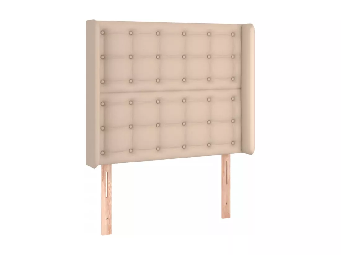 Sommier tapissier matelas LED Cappuccino 100x200 cm Similicuir