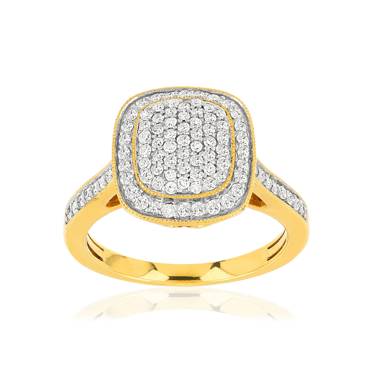 Bague or 750 2 tons diamants