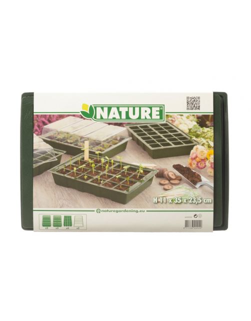 Nature Kweekbakset - Kweekbakken - 23.5x35x10.5 cm Groen Transparant 4 stuks