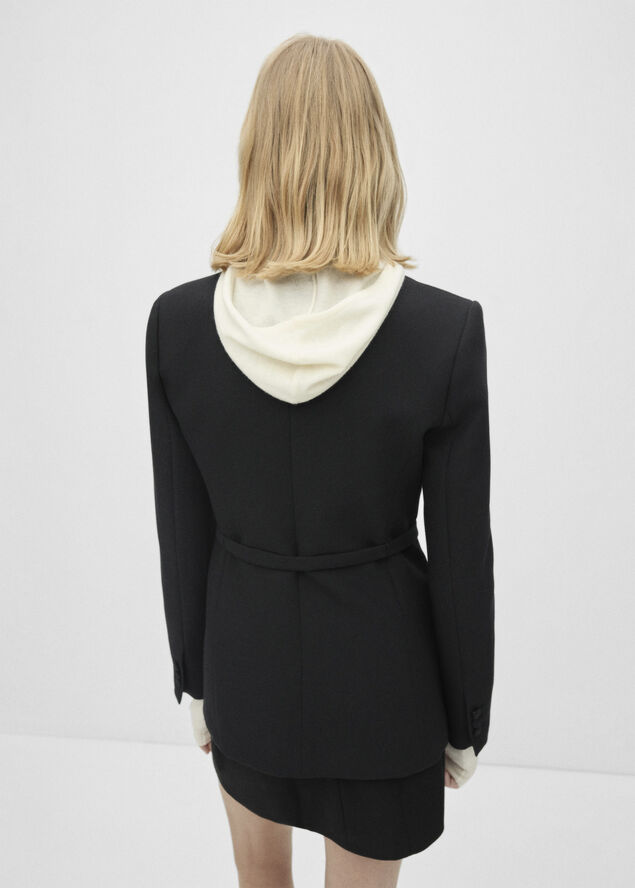 MANGO Jacket belt pockets Black