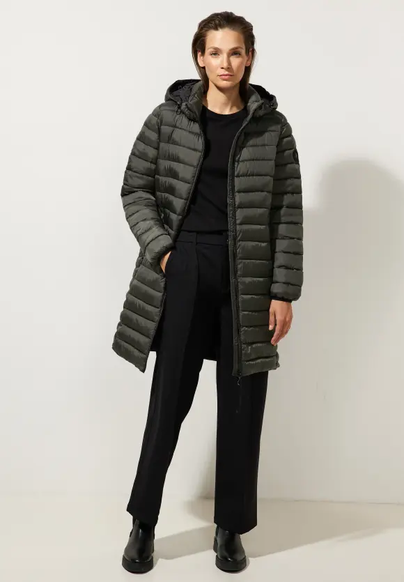 Lange Stepp Winterjacke - verdant green
