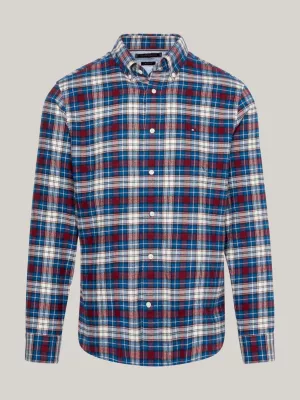 Camisa Tommy Tartan Escovada de Corte Regular