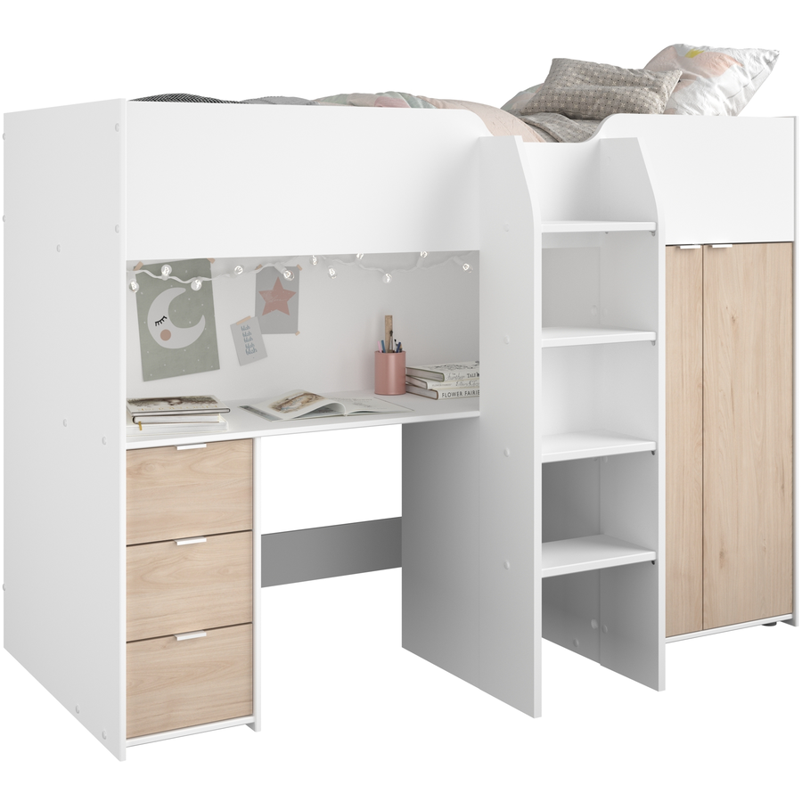 Parisot Multifunktionshochbett Tom 1 Jackson-Eiche Jackson-Eiche