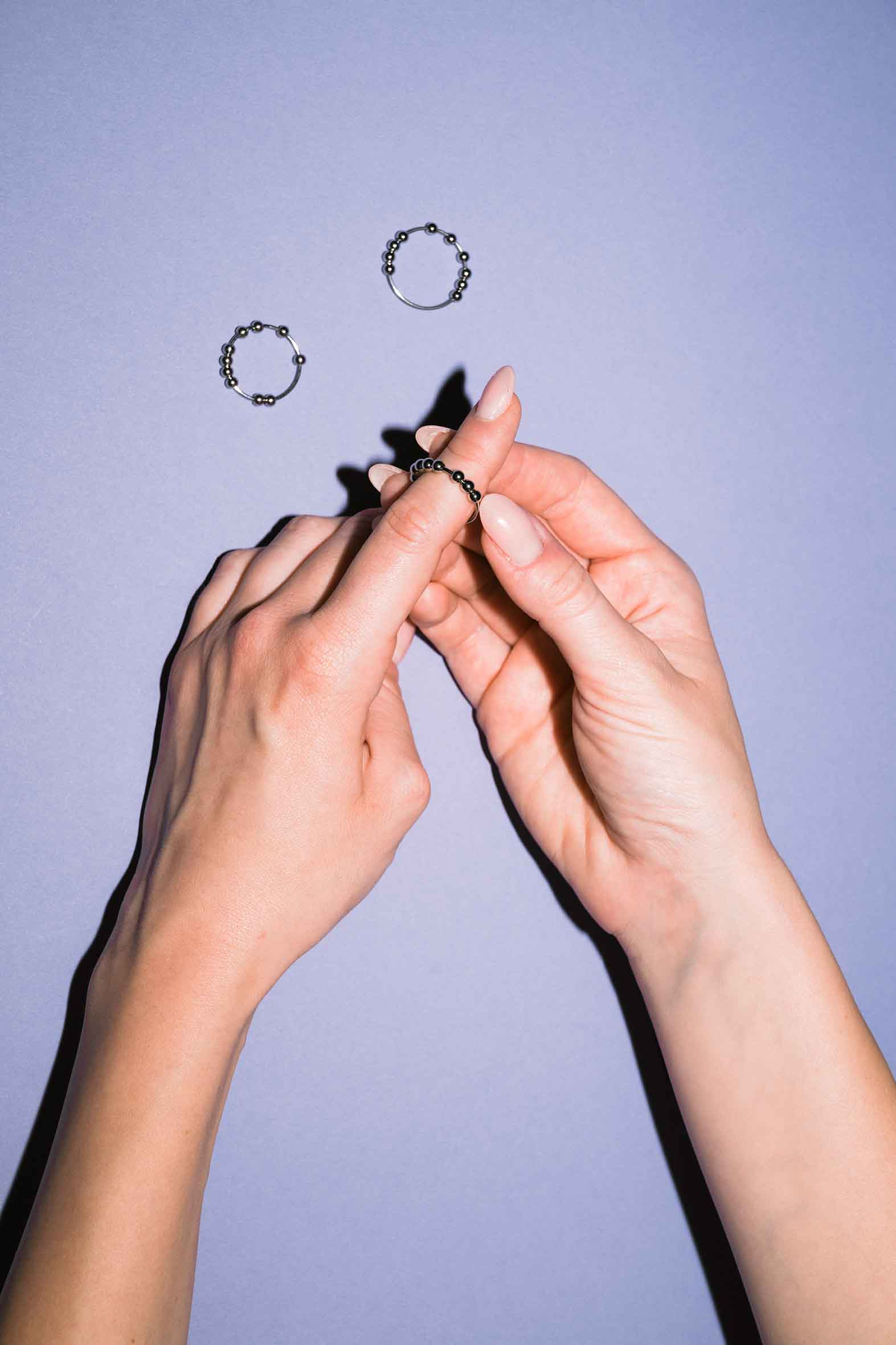 (3er Set) Anti Stress Fidget Finger Ring - Silber