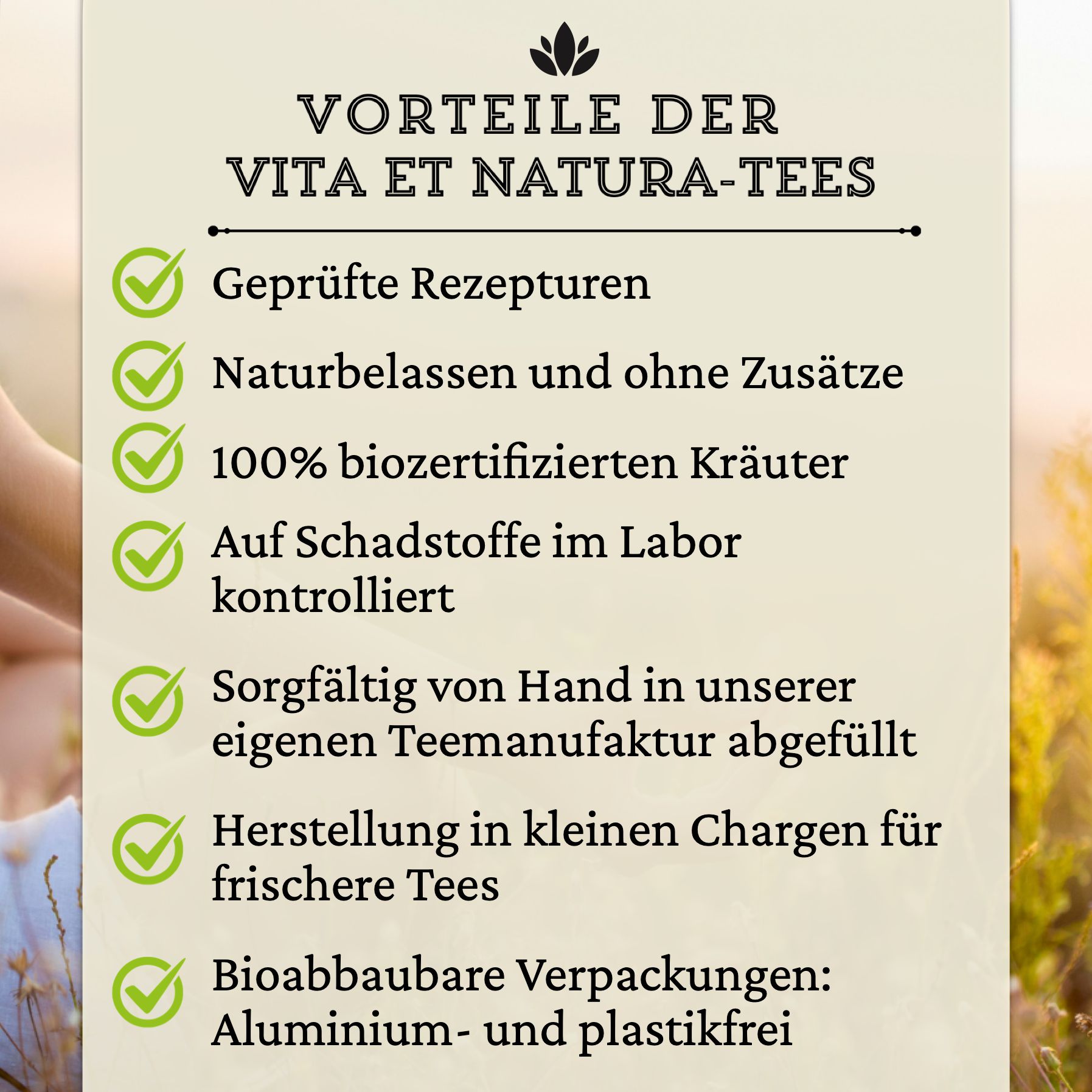BIO Stilltee ohne Fenchel mit Bockshornklee - Vita Et Natura Teemanufaktur