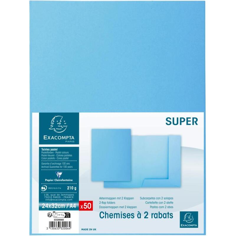 Paquet de 50 chemises 2 rabats SUPER 210 - 24x32cm