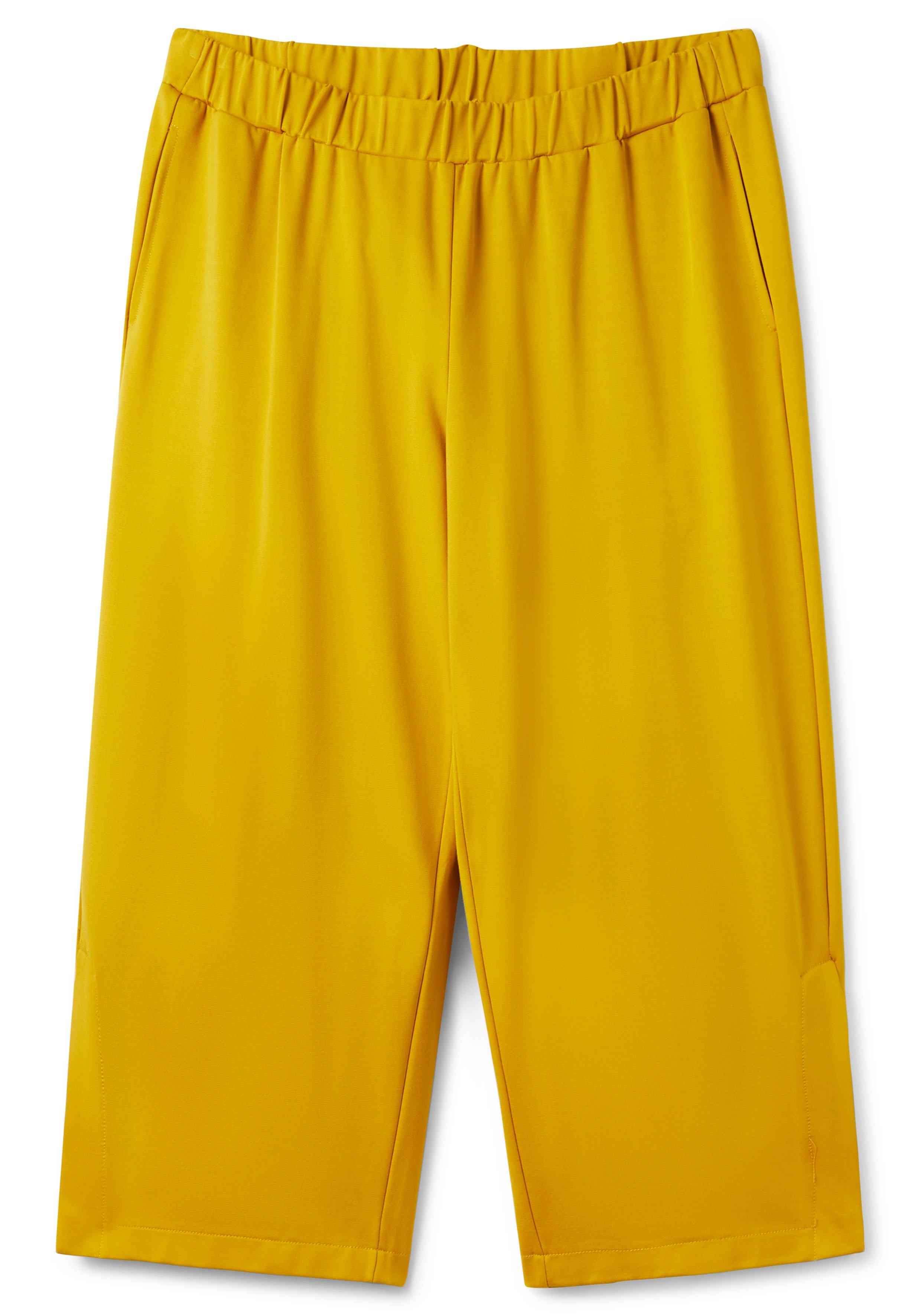 Weite 7/8-Hose mit Schlupfbund und hohem Schlitz
