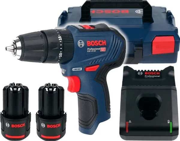 Batteridrevet boremaskine Bosch Impact 12V 30/17Nm 2x2,0Ah   kuffert GSB 12V-30 (06019G9100)