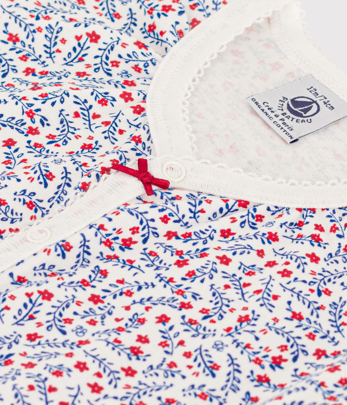 Combinaison courte fleurs en coton bébé