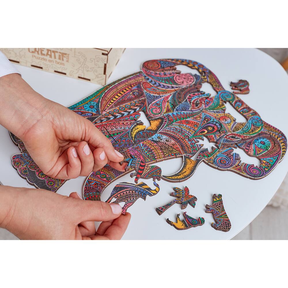 PUZZLE EN BOIS 190 PIECES - L'ELEPHANT IMPERIAL