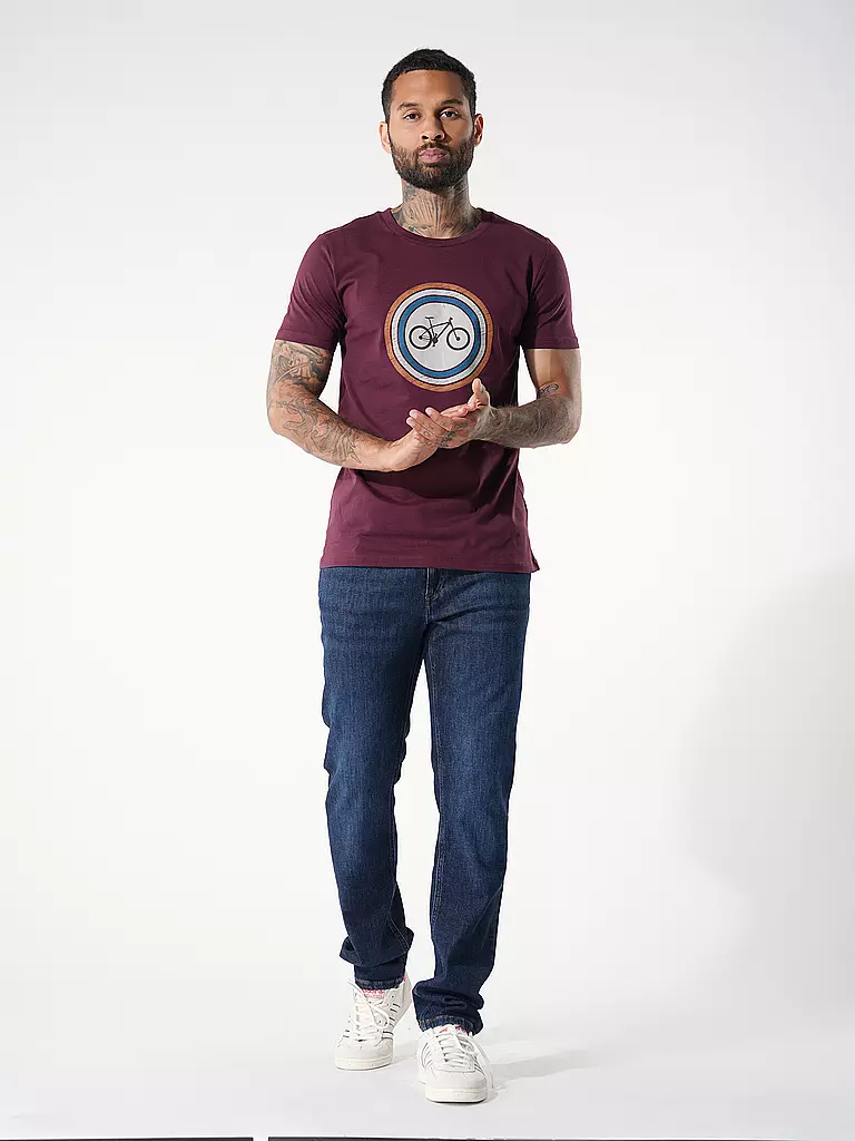 GREENBOMB T-Shirt GUIDE BIKE TARGET dunkelrot