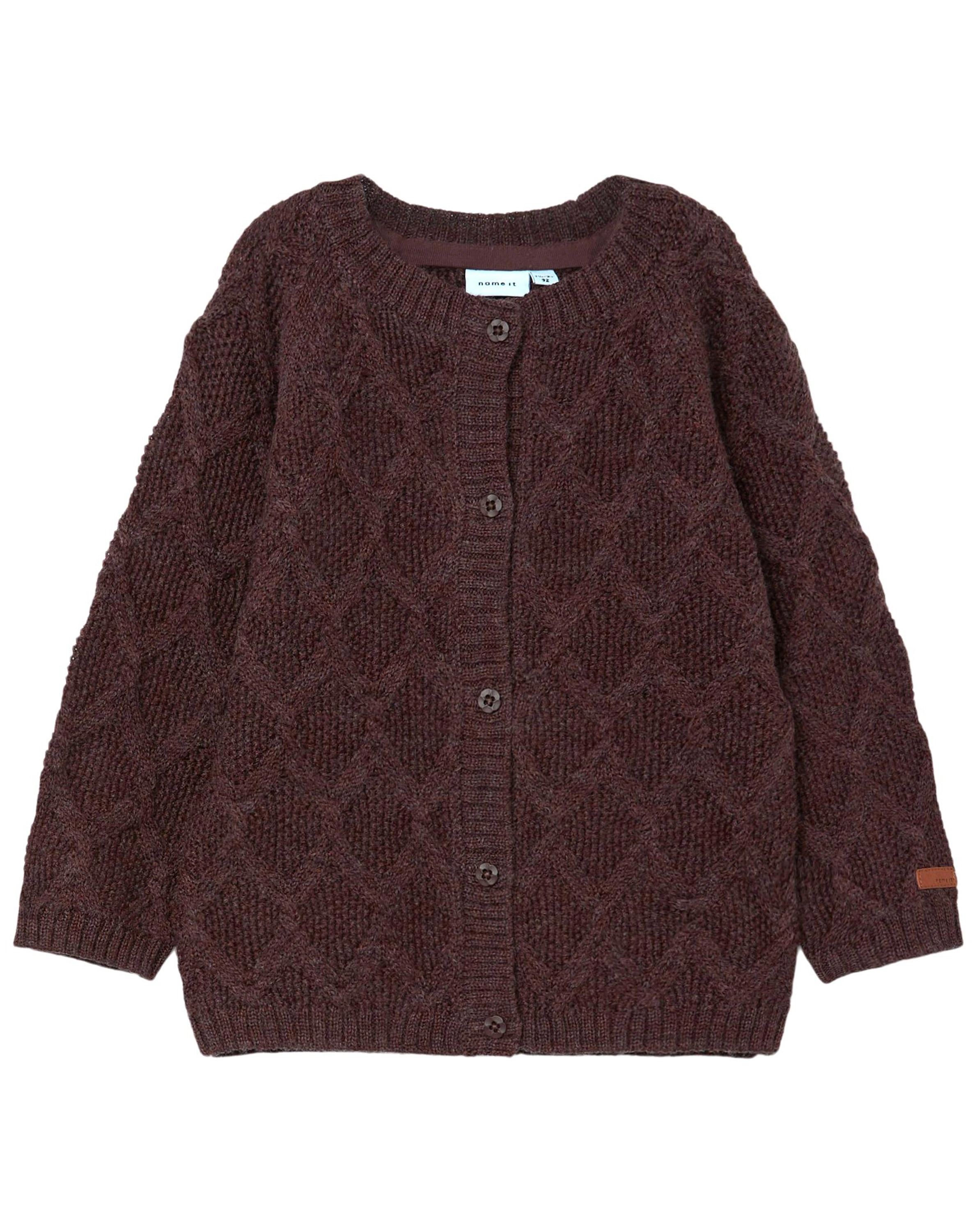 Strickjacke NMFWRILLA in deep mahogany
