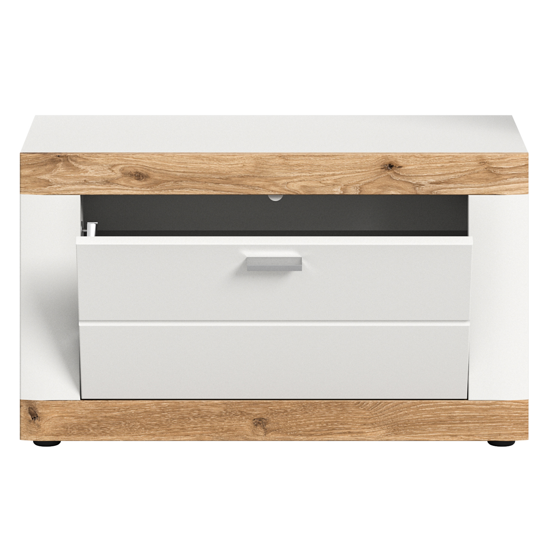 Garderobenbank LAREDO - weiß - Nox Oak - 80 cm breit