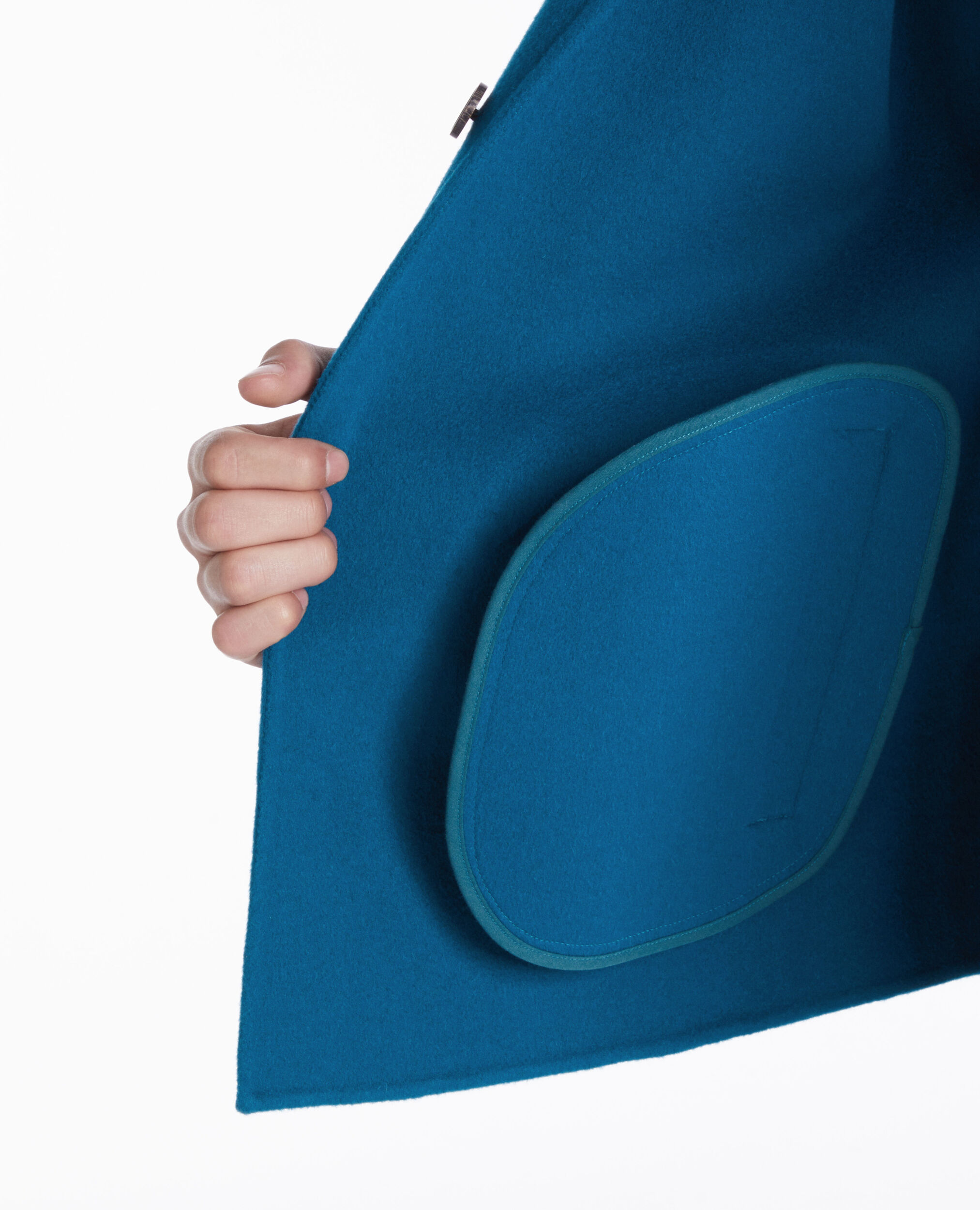 Blouson type surchemise bleu en laine