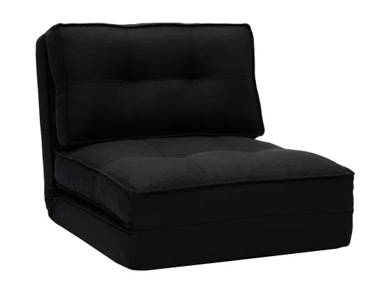Chauffeuse 1 place convertible en tissu noir SALLY