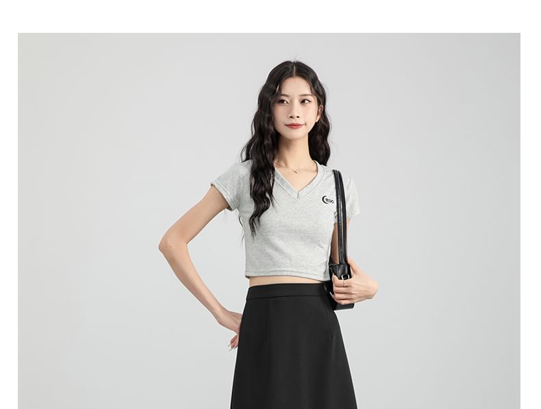 Magimomo - Hoge taille effen midi A-lijn rok
