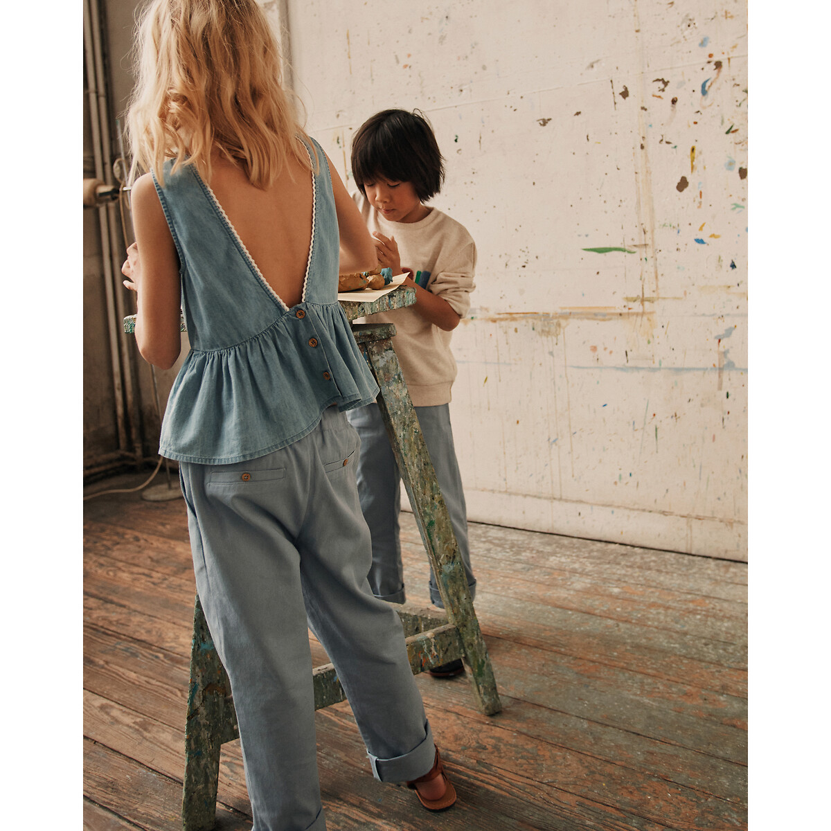 FRANGIN FRANGINE X LA REDOUTE<br>Righte broek in keperstof