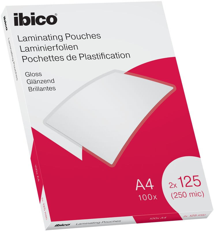 Ibico Laminierfolien, A4, 125 mic, glanz, 100 Stück