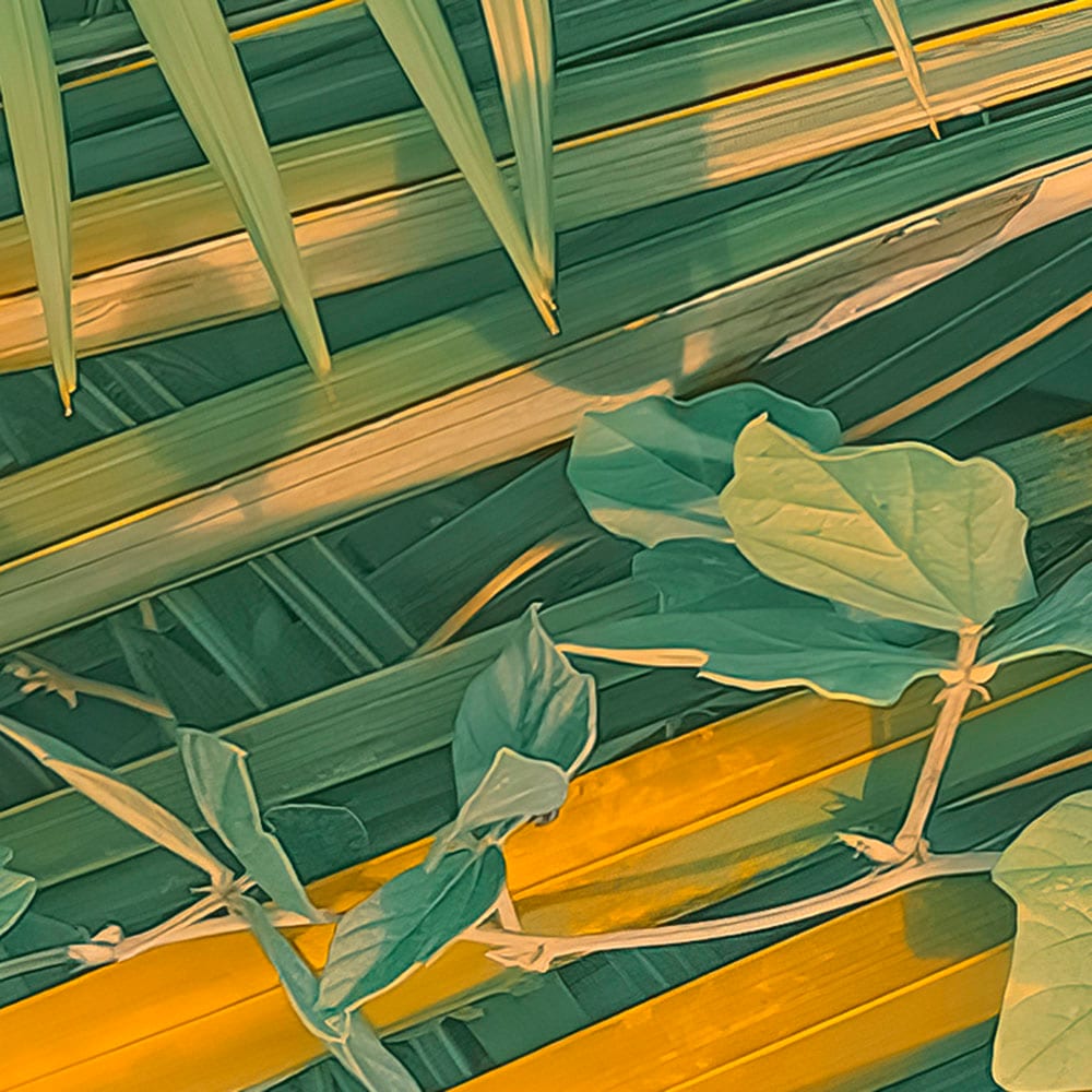 Komar Fototapete »Digitaldruck Vlies -  Neon Fern - Grösse 200 x 250 cm« bedruckt glatt Wohnzimmer, Schlafzimmer