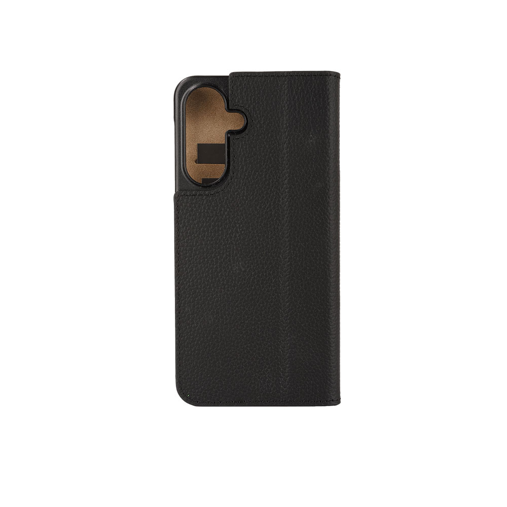 Samsung Galaxy A56 Echtleder Book Case Tasche Flip Cover Hand Made (MARCA56-M01) - Schwarz
