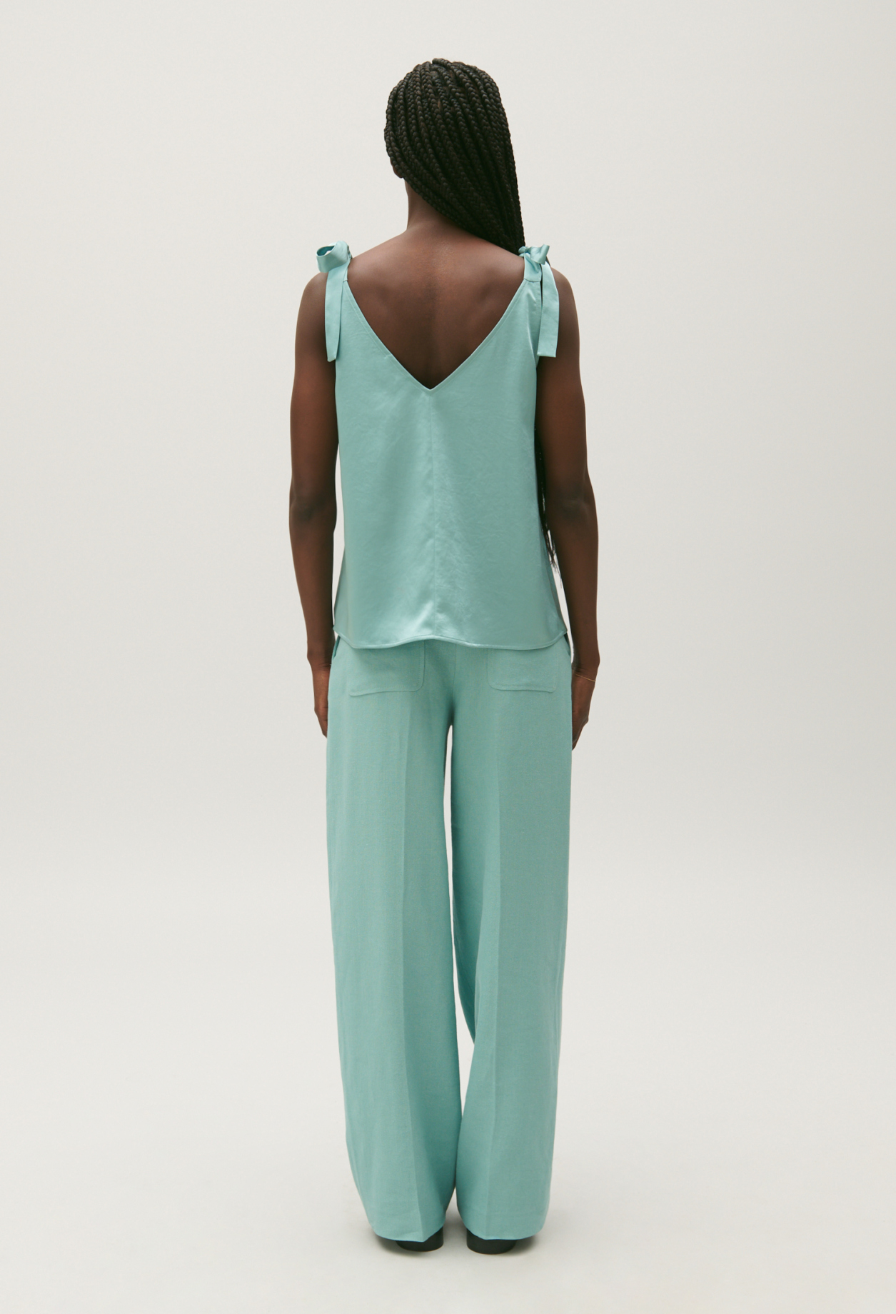 Top satine vert d'eau
