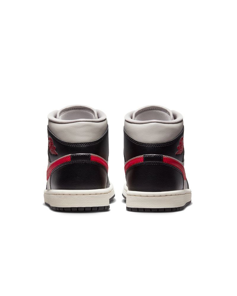 Chaussures Nike Air Jordan 1 Mid Noir/Gris/Rouge pour femme