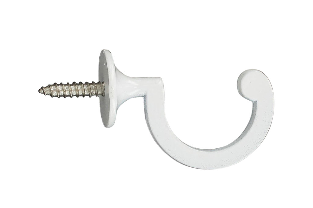 Lot de 2 gonds tringle rideau crosse arrondis blancs 34mm