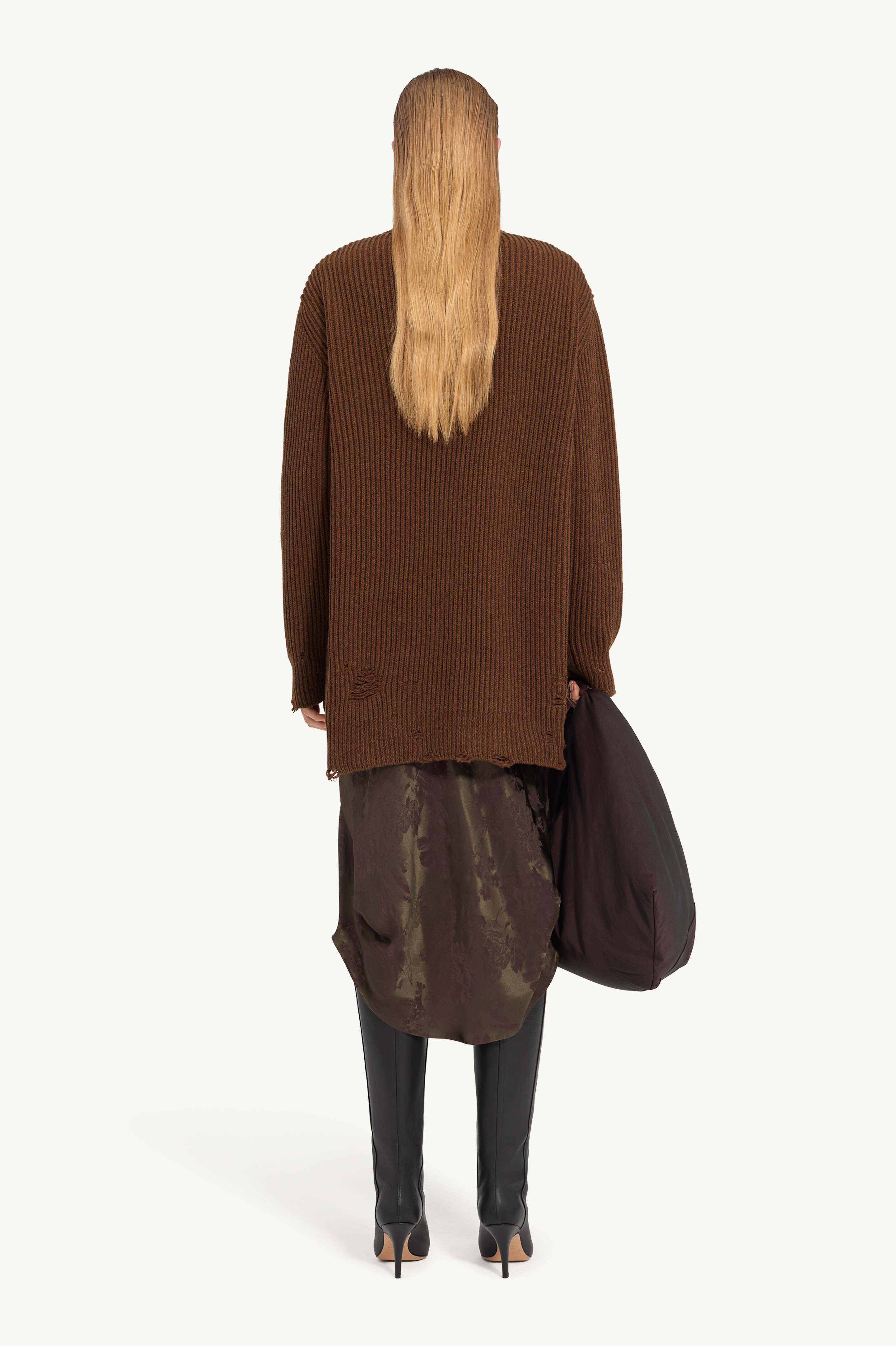 Veste en maille côtelée en laine pour femme | MM6